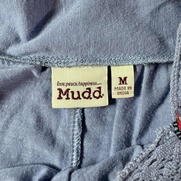 Mudd Boho Embroidered Square Neck Tunic Top | Lilac Purple Peasant Style Blouse - Picture 6 of 9